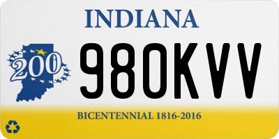 IN license plate 980KVV