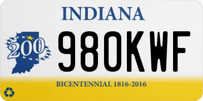 IN license plate 980KWF