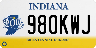 IN license plate 980KWJ