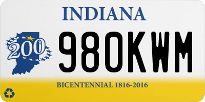 IN license plate 980KWM