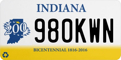 IN license plate 980KWN