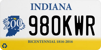 IN license plate 980KWR