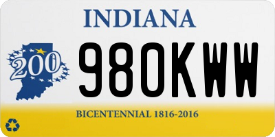 IN license plate 980KWW