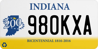 IN license plate 980KXA