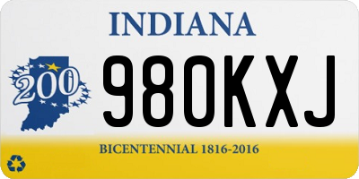 IN license plate 980KXJ