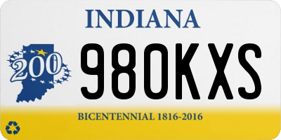 IN license plate 980KXS