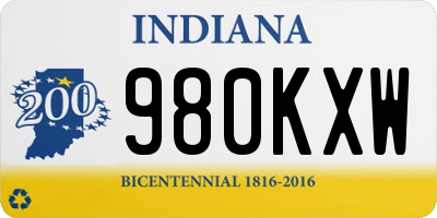 IN license plate 980KXW