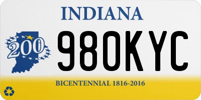 IN license plate 980KYC