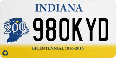 IN license plate 980KYD