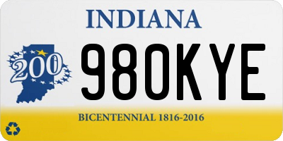 IN license plate 980KYE