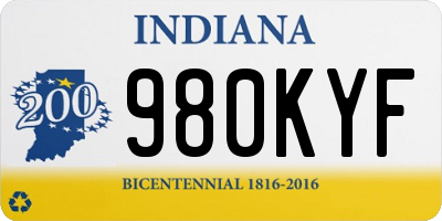 IN license plate 980KYF
