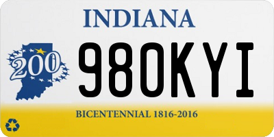 IN license plate 980KYI