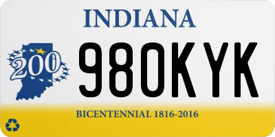 IN license plate 980KYK