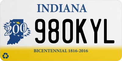 IN license plate 980KYL