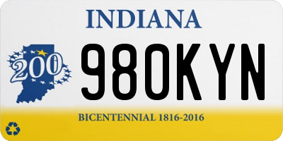 IN license plate 980KYN