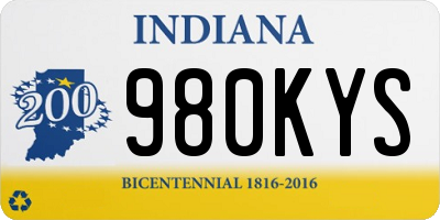 IN license plate 980KYS
