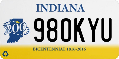 IN license plate 980KYU