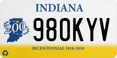 IN license plate 980KYV