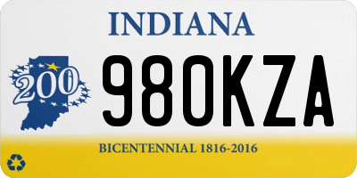 IN license plate 980KZA