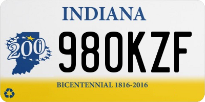 IN license plate 980KZF