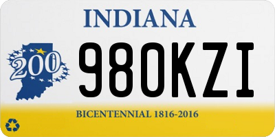 IN license plate 980KZI