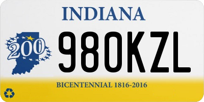 IN license plate 980KZL