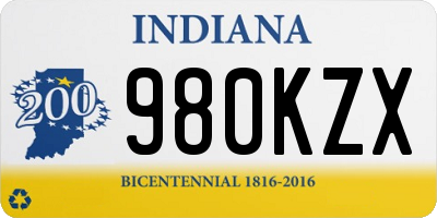 IN license plate 980KZX