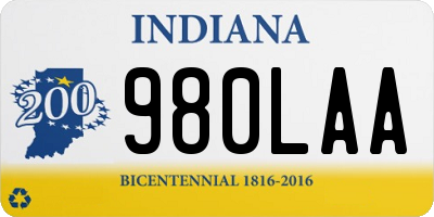 IN license plate 980LAA