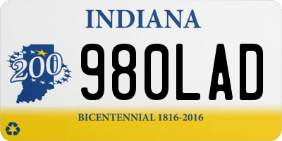 IN license plate 980LAD