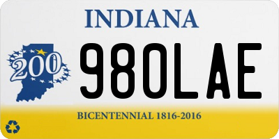IN license plate 980LAE