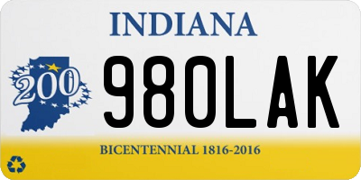 IN license plate 980LAK