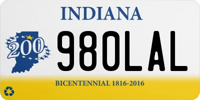 IN license plate 980LAL