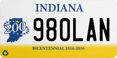 IN license plate 980LAN