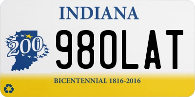 IN license plate 980LAT