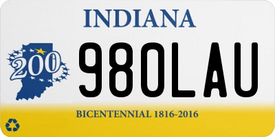 IN license plate 980LAU