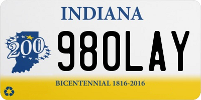 IN license plate 980LAY