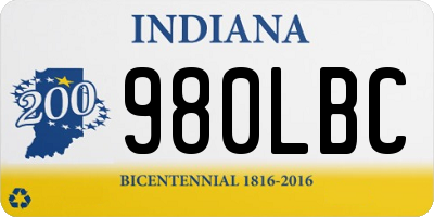 IN license plate 980LBC