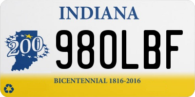 IN license plate 980LBF
