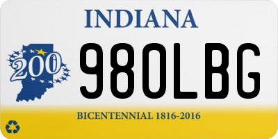 IN license plate 980LBG
