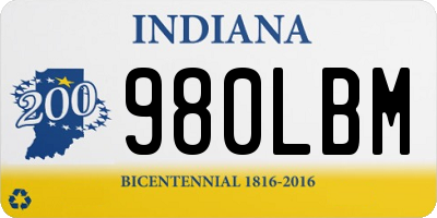 IN license plate 980LBM