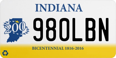 IN license plate 980LBN