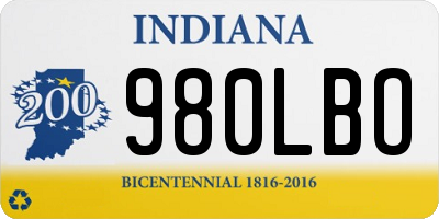 IN license plate 980LBO