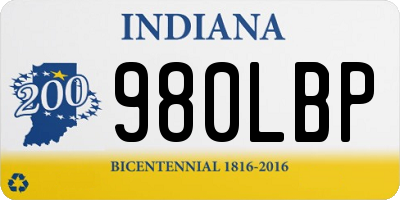 IN license plate 980LBP