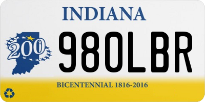 IN license plate 980LBR