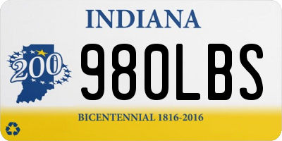 IN license plate 980LBS