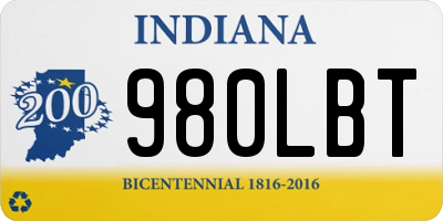 IN license plate 980LBT
