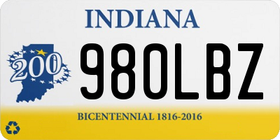 IN license plate 980LBZ