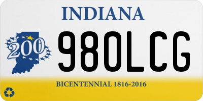 IN license plate 980LCG