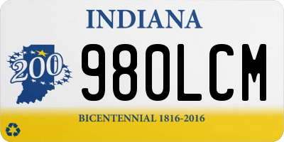 IN license plate 980LCM