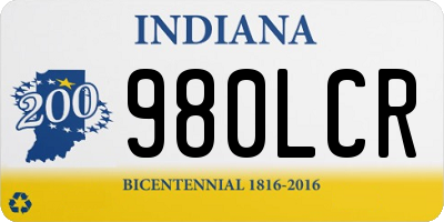 IN license plate 980LCR